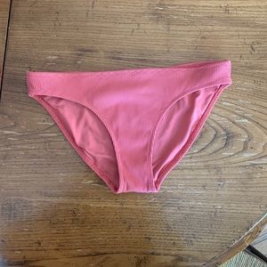 Aerie Coral Ribbed Bikini Bottoms